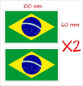 Brazil Flag Stickers TWO (2) 100 x 60  mm each