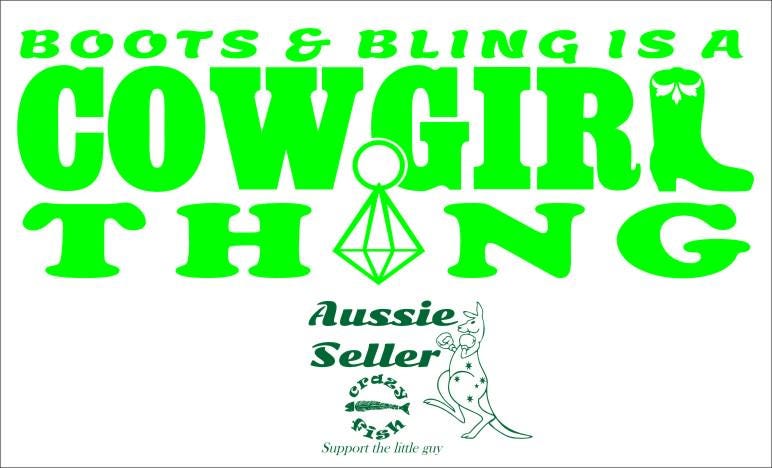 Boots & Bling funny vinyl decal 260 x 90 mm CONFIRM your color