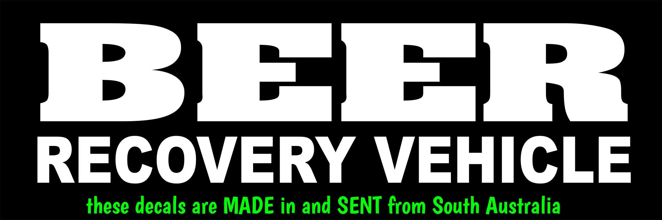 BEER Recovery Vehicle vinyl decal 260 x 70 mm CONFIRM your color
